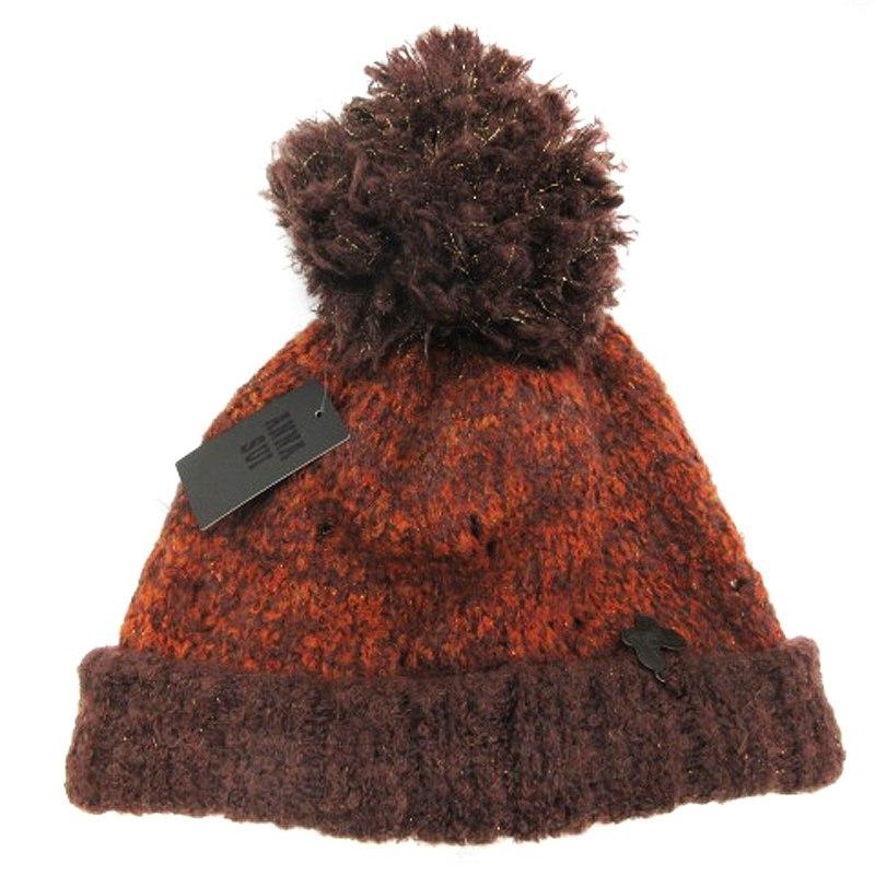 ANNA SUI（アナスイ） ニット帽 ニットキャップ ラメ ブラウン系