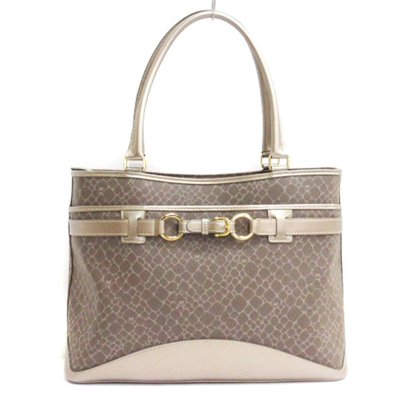 ニナリッチ NINA RICCI ジラフ柄 トートバッグ 総柄 ブラウン系 ニナリッチ NINA RICCI ジラフ柄 トートバッグ 総柄 ブラウン系