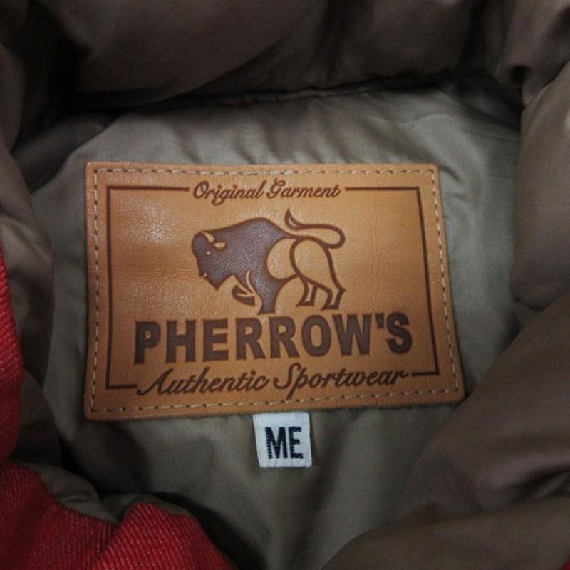 フェローズ PHERROWS PHERROW'S ダウンベスト 切替 レッド M 250509E