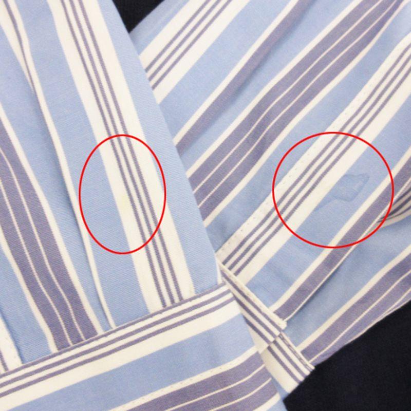 HERMES（エルメス） ニット切替 シャツ 長袖 ストライプ セリエボタン