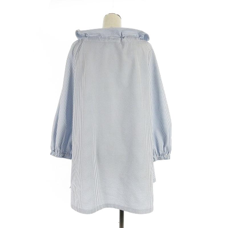 エムズグレイシー M'S GRACY 24SS 花びら襟 ブラウス ストライプ 40