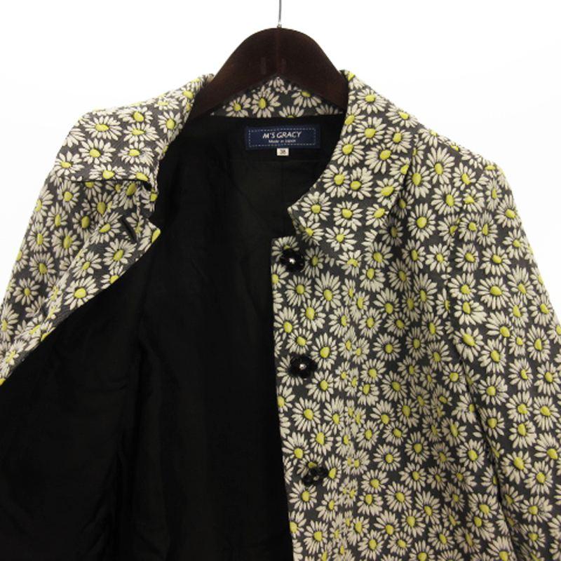エムズグレイシー M'S GRACY 良品 25SS デイジー柄 ジャガード コート