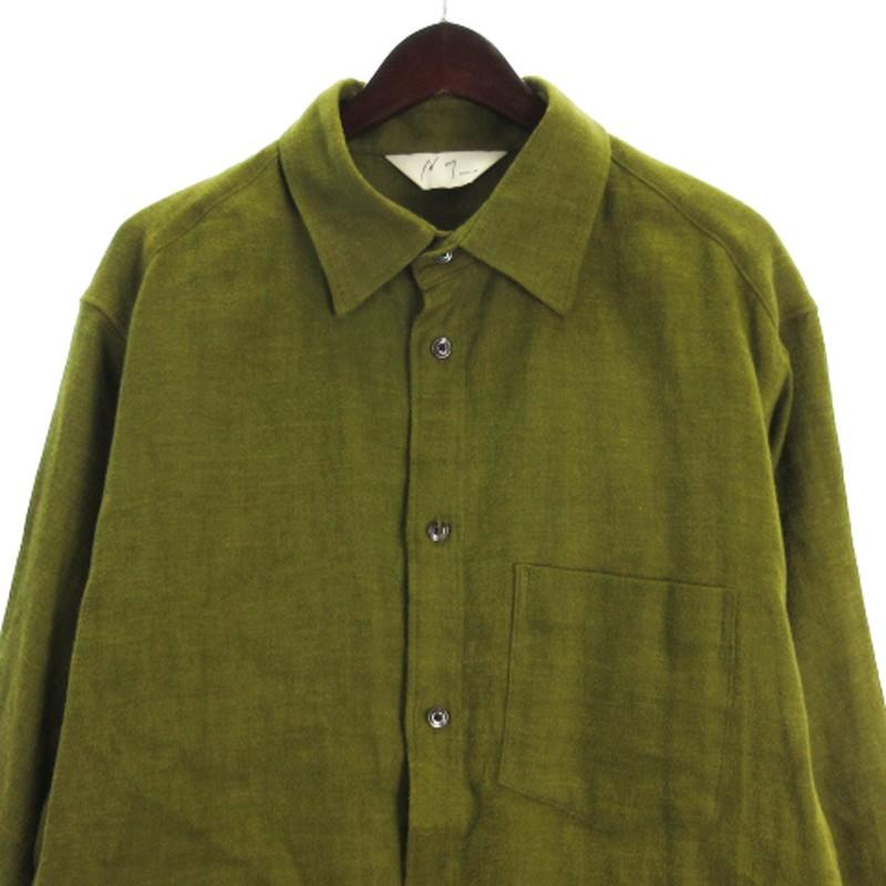ANCELLM / 長袖シャツ/1/リネン/GRN// アンセルム ANCELLM LINENSUEDE OVERSIZED LS SHIRT オーバーサイズ