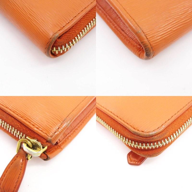 美品‼️プラダPRADA オレンジ　L字ファスナー　レザー PRADA プラダ 長財布 L字ファスナー レザー オレンジ レディース