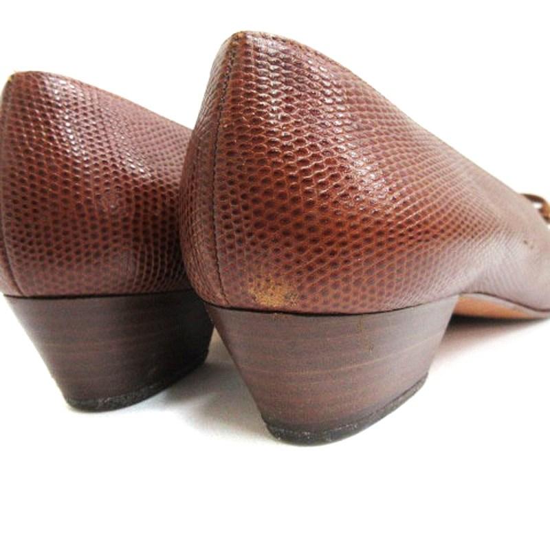 新品未使用　フェラガモ　パンプス　リボン　ブラウン　ヌバック サルバトーレフェラガモ Salvatore Ferragamo パンプス ヴァラ