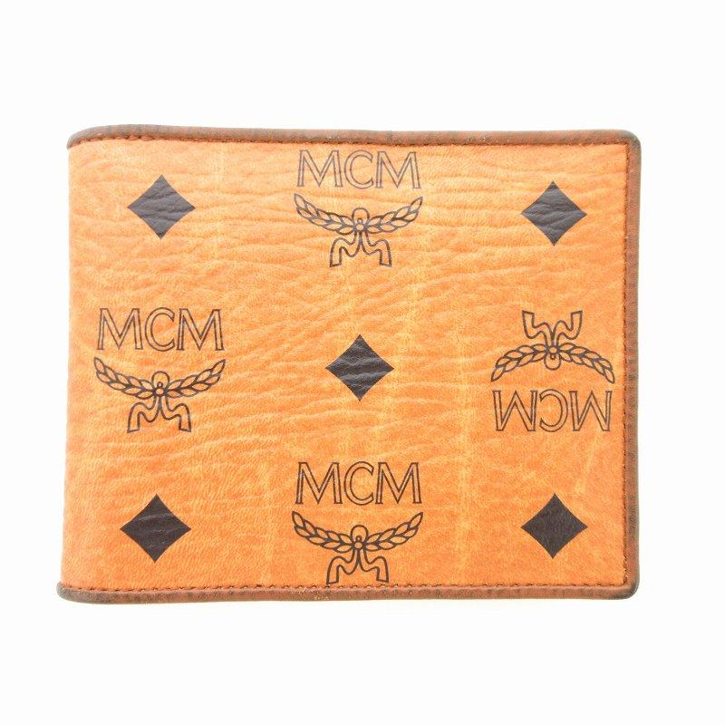 エムシーエム MCM 二つ折り財布 札入れ ヴィセトス柄 茶