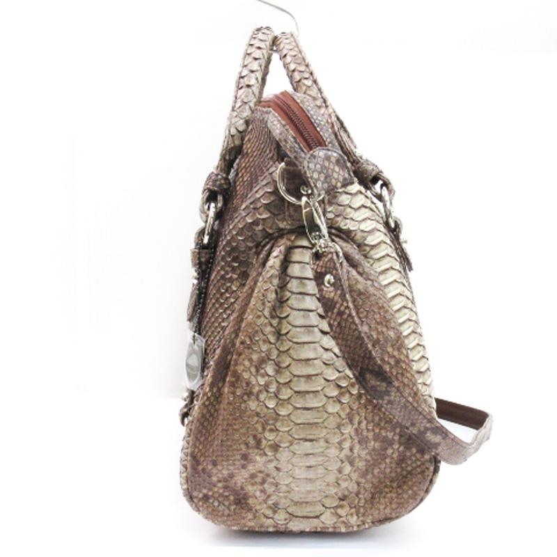 JRA パイソンレザー ショルダーバッグ ハンドバッグ チャーム付き