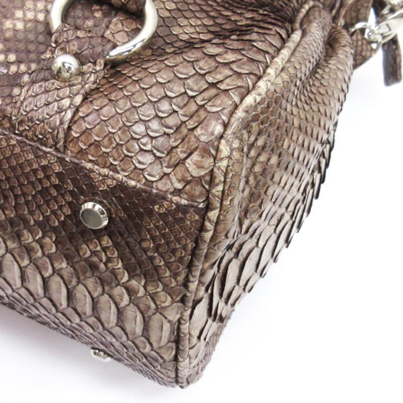 JRA パイソンレザー ショルダーバッグ ハンドバッグ チャーム付き