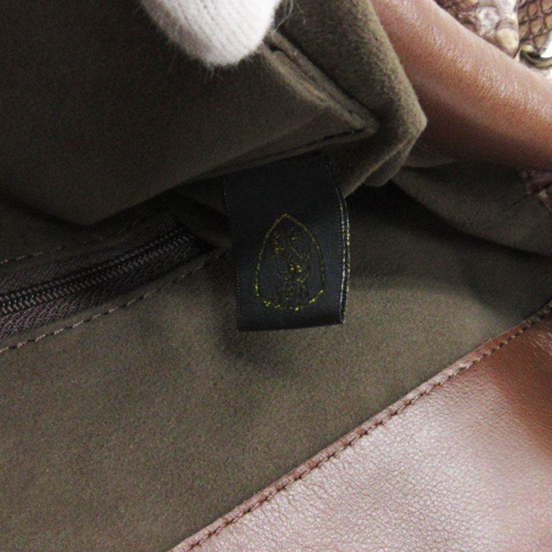 JRA パイソンレザー ショルダーバッグ ハンドバッグ チャーム付き