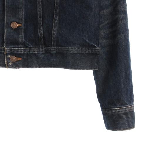 【中古】セリーヌ エディ期 クラシック トラッカー デニム ジャケット ダメージ加工 2Q002643E インディゴ M ☆AA★ CELINE（セリーヌ） エディ期 クラシック トラッカー デニム