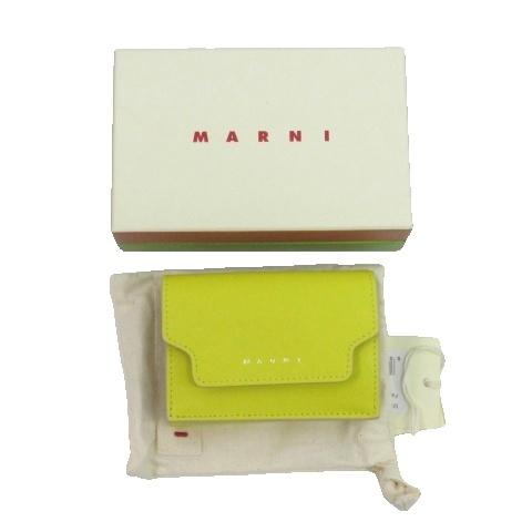 MARNI マルニ レザー 三つ折り財布 イエロー PFMOW02U07 LV520  