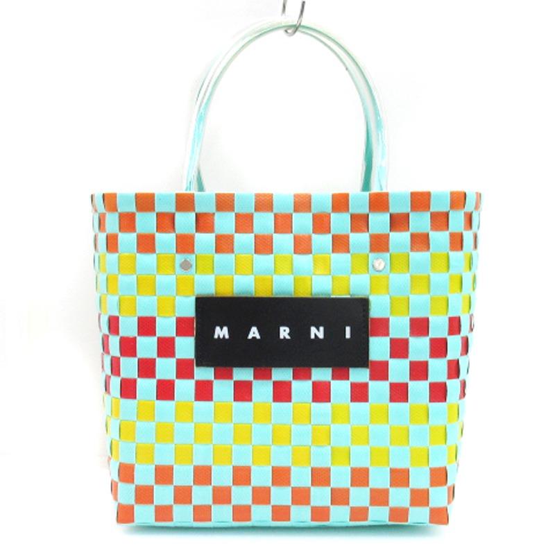 MARNI マルニ FLOWER CAFE PICNIC BAG 編み込み ピクニック カゴ