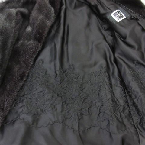 銀サガ ミンク ファー コート ジャケット ハーフ ミディアム 15 ダーク