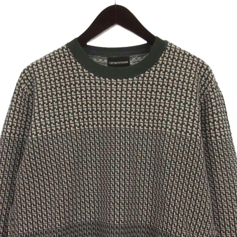 EMPORIO ARMANI 未使用品 エンポリオアルマーニ タグ付き 総柄 ニット  