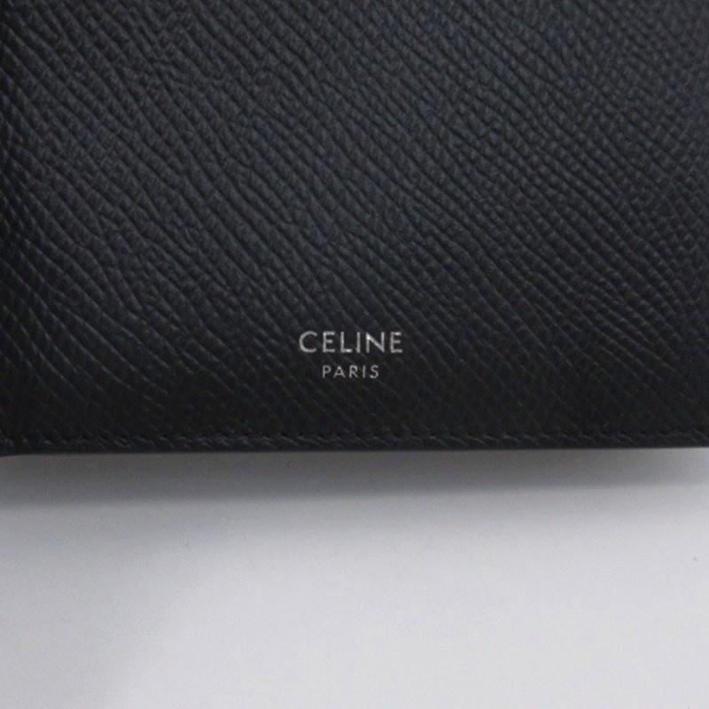 CELINE セリーヌ　バイフォールドウォレット / グレインドカーフスキン CELINE セリーヌ バイフォールド ウォレット 二つ折り財布 グレ