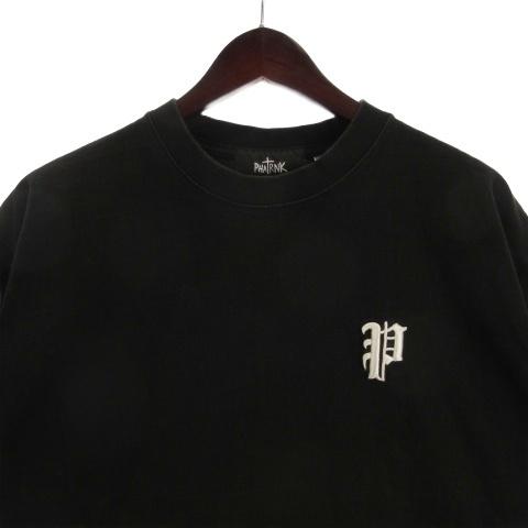 phatrnk ブラック長袖Tシャツ PHATRNK ロゴ入り長袖カットソー 黒 PHATRNK ファットランク