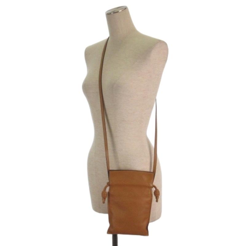 LOEWE ロエベ フラメンコポケット ショルダーバッグ レザー ブラウン  