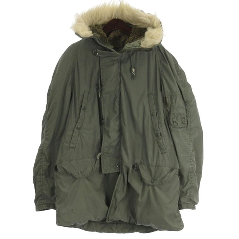 【中古】USAF N-3B ミリタリージャケット フェイクファー MIL-P-6279J カーキ L メンズ USAF N-3B ミリタリージャケット フェイクファー MIL-P-6279J カーキ L