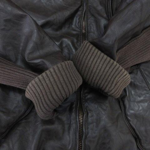 ザラマン ZARA MAN フェイクレザー 切替 ジャケット ブラウン M