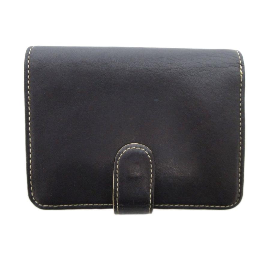 Kitamura キタムラ 二つ折り財布 レザー 本革 黒 ブラック