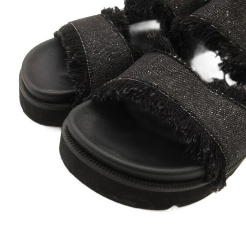 DIANA ダイアナ フットベットサンダル ビジュー ラメ混 ブラック