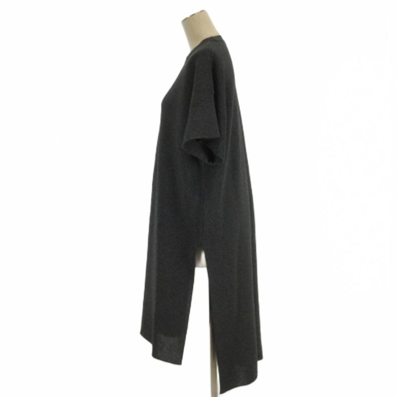 【中古】シーエフシーエル CFCL サイドスリット ワンピース ひざ丈 半袖 プルオーバー グレー 1 シーエフシーエル CFCL サイドスリット ワンピース ひざ丈 半袖 プル