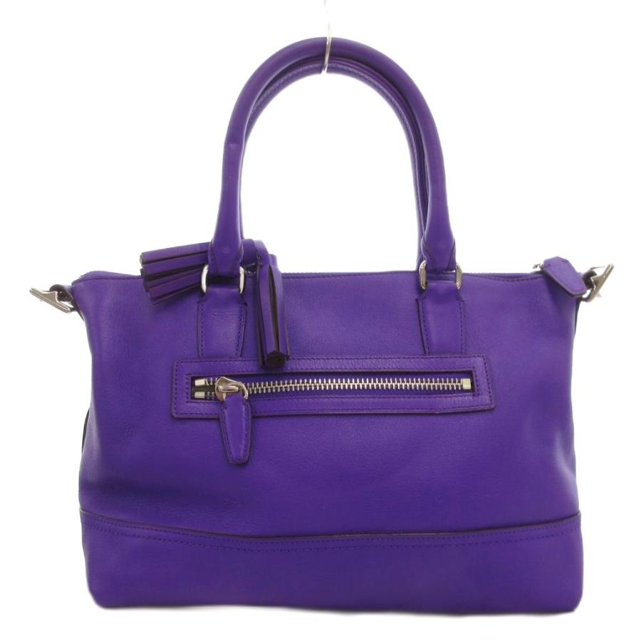 COACH コーチ ハンドバッグ ショルダー 2WAY レザー 紫 パープル