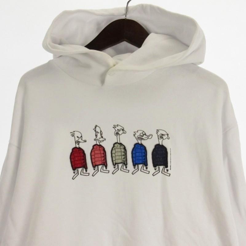 【美品】モンクレール　ダックプリント　ワッペン　スウェットパーカー　Ｌサイズ MONCLER（モンクレール） ダックプリント スウェットパーカー ワッペン