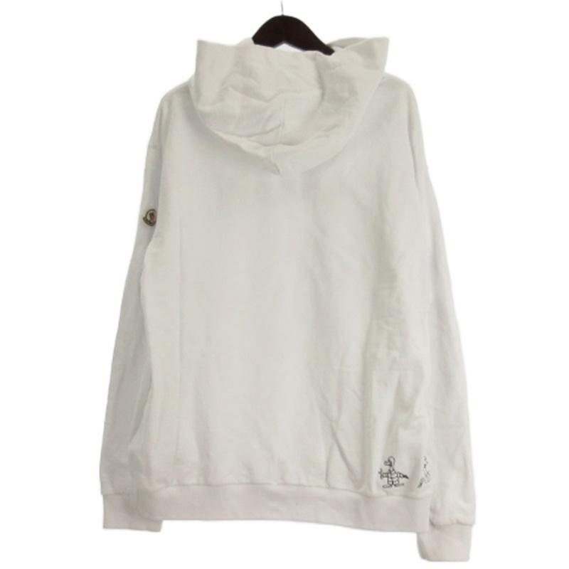 【美品】モンクレール　ダックプリント　ワッペン　スウェットパーカー　Ｌサイズ MONCLER（モンクレール） ダックプリント スウェットパーカー ワッペン
