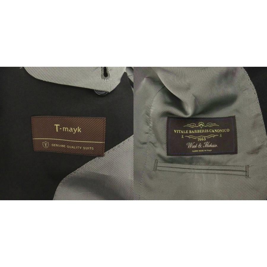 【中古】T-mayk VITALE BARBERIS CANONICO セットアップ スーツ 3ピース ジャケット ベスト パンツ ブラック  メンズ T-mayk VITALE BARBERIS CANONICO セットアップ スーツ 3ピース