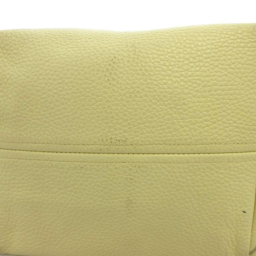 ラドロー LUDLOW ハンドバッグ スカラップ シュリンクレザー シボ革 黄