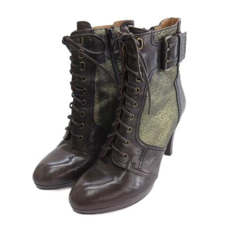 ランバンオンブルー LANVIN en Bleu レースアップ ブーツ ショート