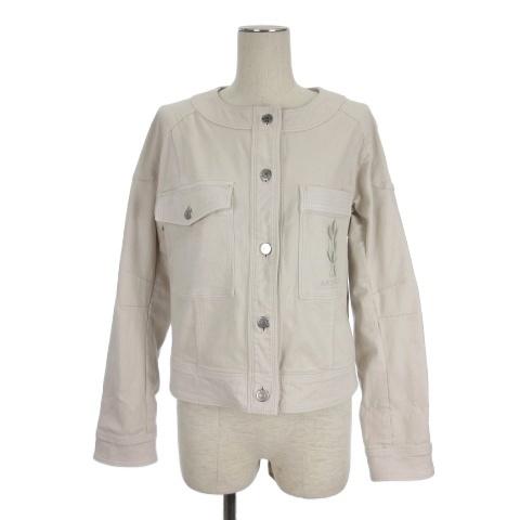 モラビト MORABITO ノーカラー 刺繍 ジャケット ストレッチ 38  