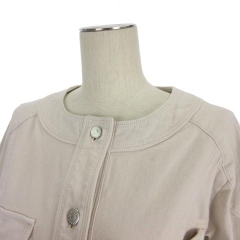 モラビト MORABITO ノーカラー 刺繍 ジャケット ストレッチ 38  