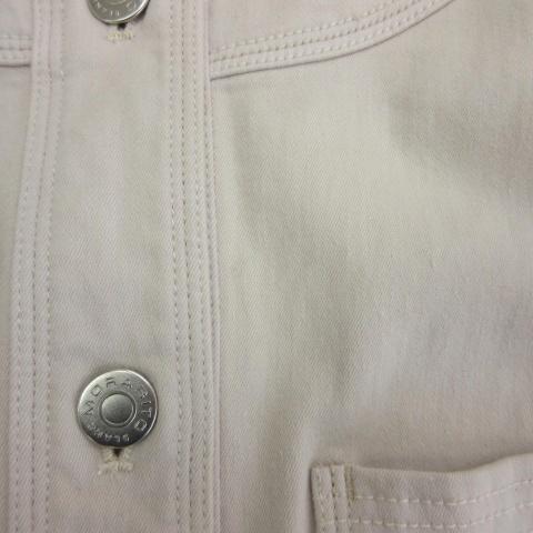 モラビト MORABITO ノーカラー 刺繍 ジャケット ストレッチ 38  