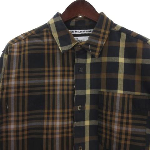 【中古】ホワイトマウンテニアリング White Mountaineering BIG チェック シャツ 長袖 1 ブラック WM1973104 メンズ ホワイトマウンテニアリング White Mountaineering CHECK BIG SHIRT