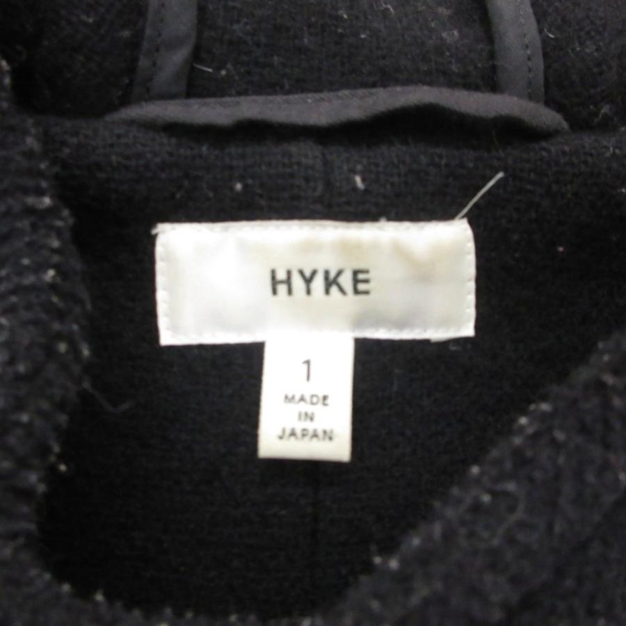 ハイク HYKE ニットメルトン ダッフルコート ウール トグルボタン 1 黒