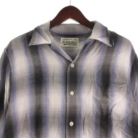 即完売人気カラー　ワコマリア　オンブレチェックシャツ　gray Sサイズ WACKO MARIA/OMBRE CHECK OPEN COLLAR SHIRT（GRAY）［オンブレ
