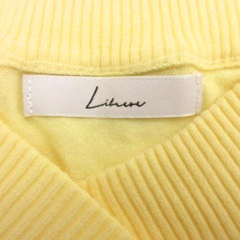 レリアン Leilian ニット Vネック カットソー セーター 長袖 イエロー