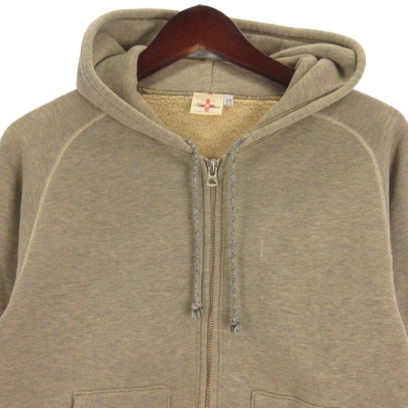 トゥームーン Two Moon スウェット ジップ パーカー グレー 38 40