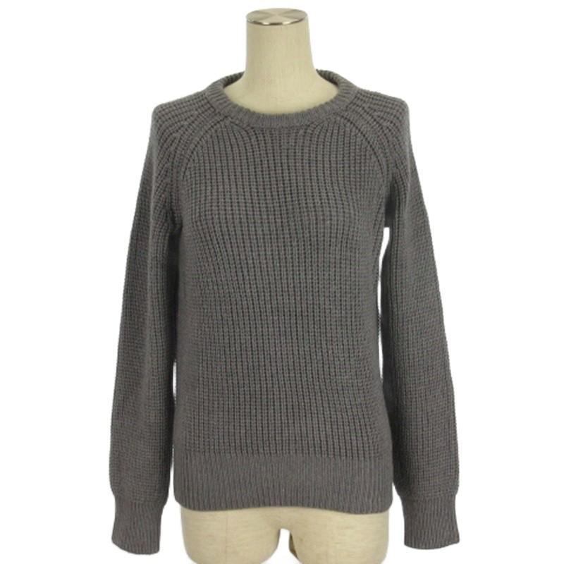 美品♡クリーニング済 フォンデル VONDEL 畦ニット ウール100% 羊毛 フォンデル VONDEL 畦ニット セーター ウール グレー S □GY43