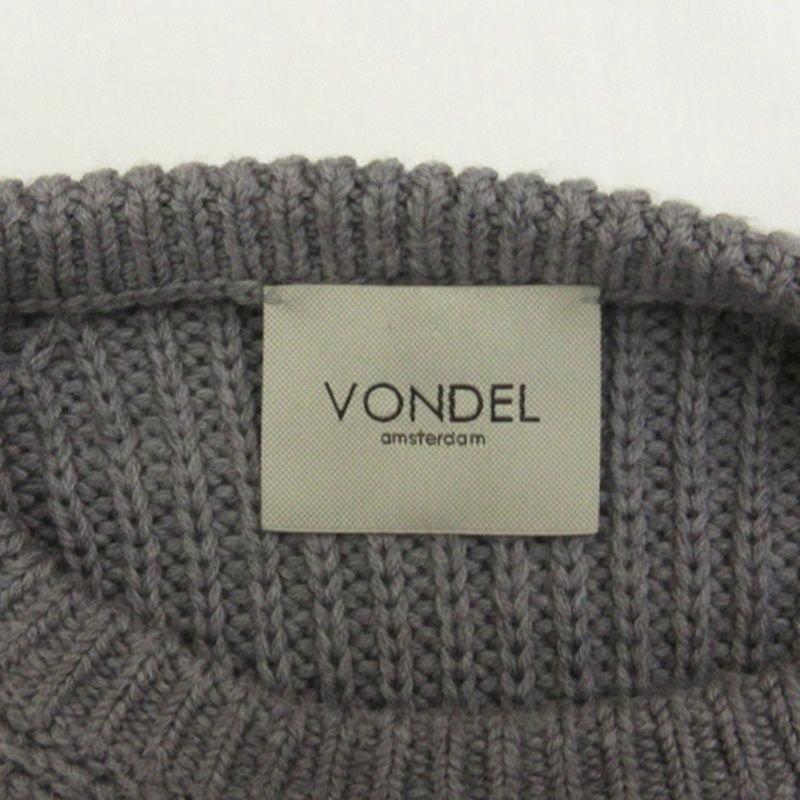 美品♡クリーニング済 フォンデル VONDEL 畦ニット ウール100% 羊毛 フォンデル VONDEL 畦ニット セーター ウール グレー S □GY43