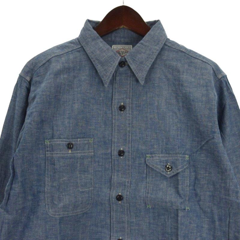 【中古】ビッグヤンク BIG YANK MOONLOID別注 1935 ORIGINAL CHAMBRAY シャンブレー シャツ 長袖 グレー 16 メンズ ビッグヤンク BIG YANK MOONLOID別注 1935 ORIGINAL CHAMBRAY