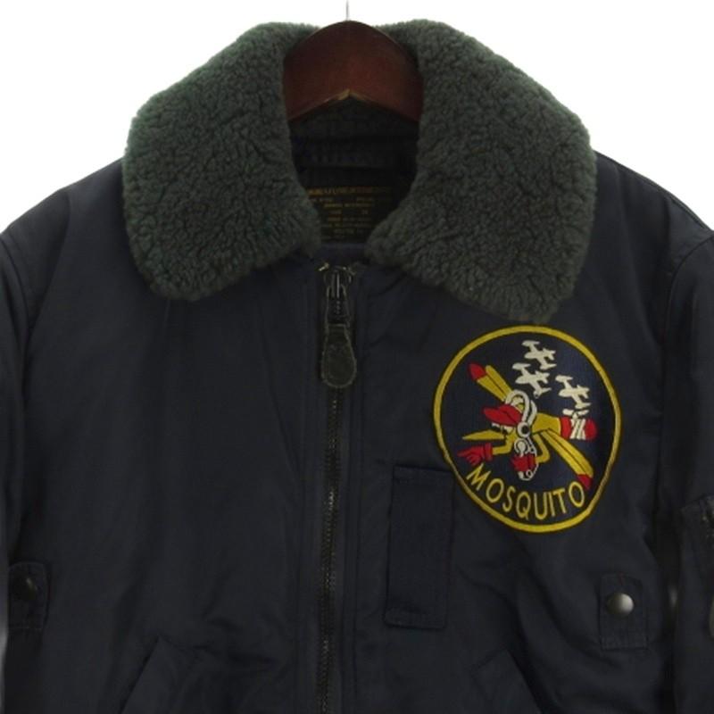 B-15C MOSQUITO フライトジャケット ブルゾン パッチ ネイビー 36