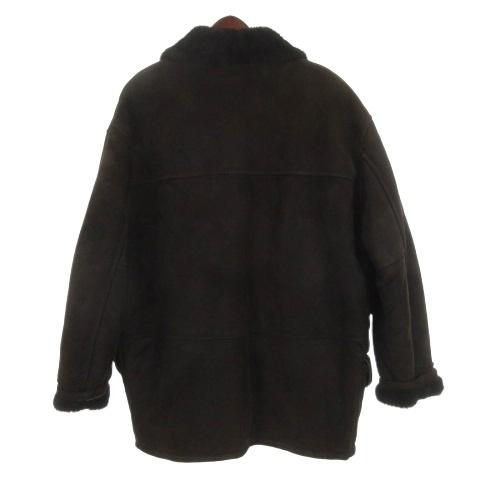 圧巻 セラファン ムートン コート ブラック 48 ゼラールスポーツ パッチワークデザイン リバーシブル仕立て スタンド