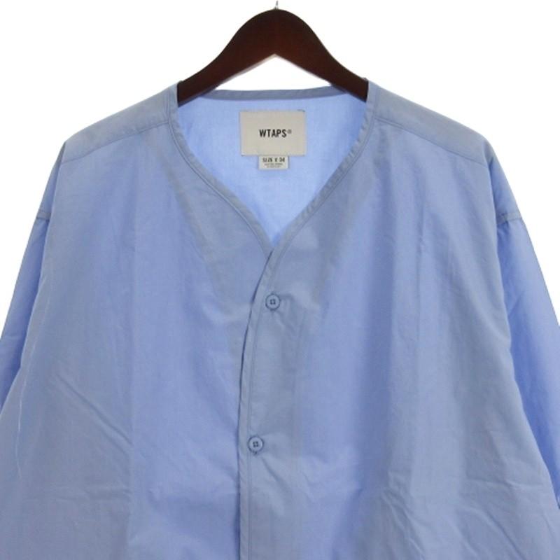 ダブルタップス WTAPS 25AW Cotton Broadcloth ノーカラーシャツ 長袖