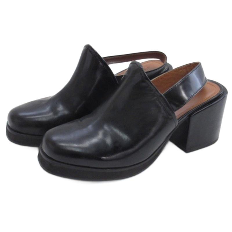 エンフォルド ENFOLD レザー ミュール ボリュームソール ブラック 38