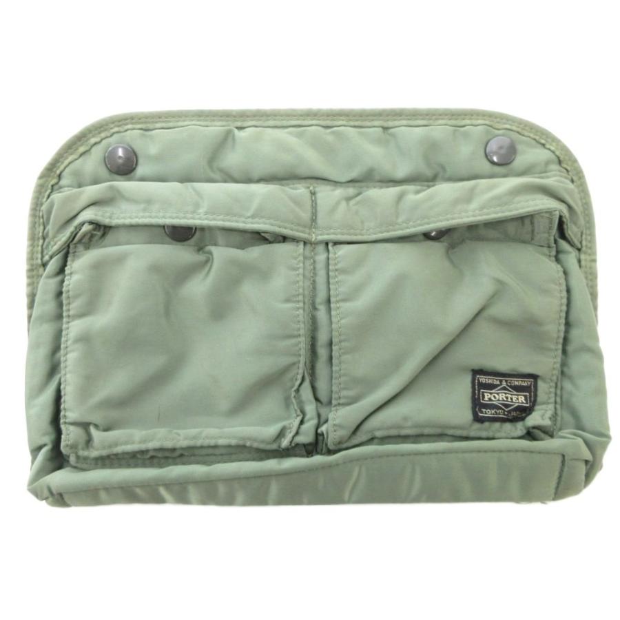 PORTER ポーター タンカー ポーチ セカンドバッグ ロゴ カーキ /AE