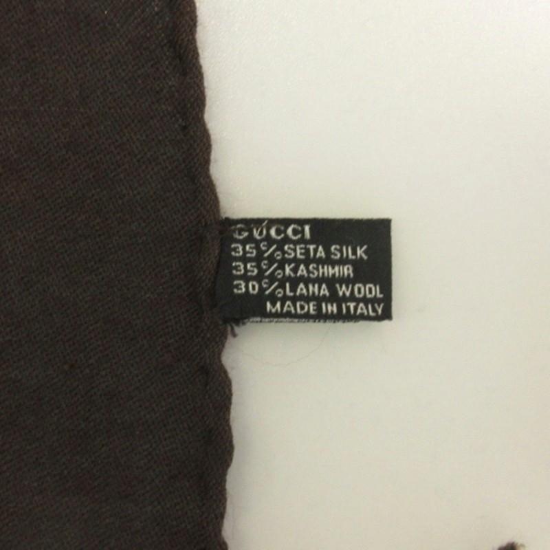 【中古】グッチ GUCCI GG柄 ストール ショール フリンジ カシミヤ混 ブラウン ☆AA★ レディース GUCCI（グッチ） GUCCI GG柄 ストール ショール フリンジ カシミヤ混