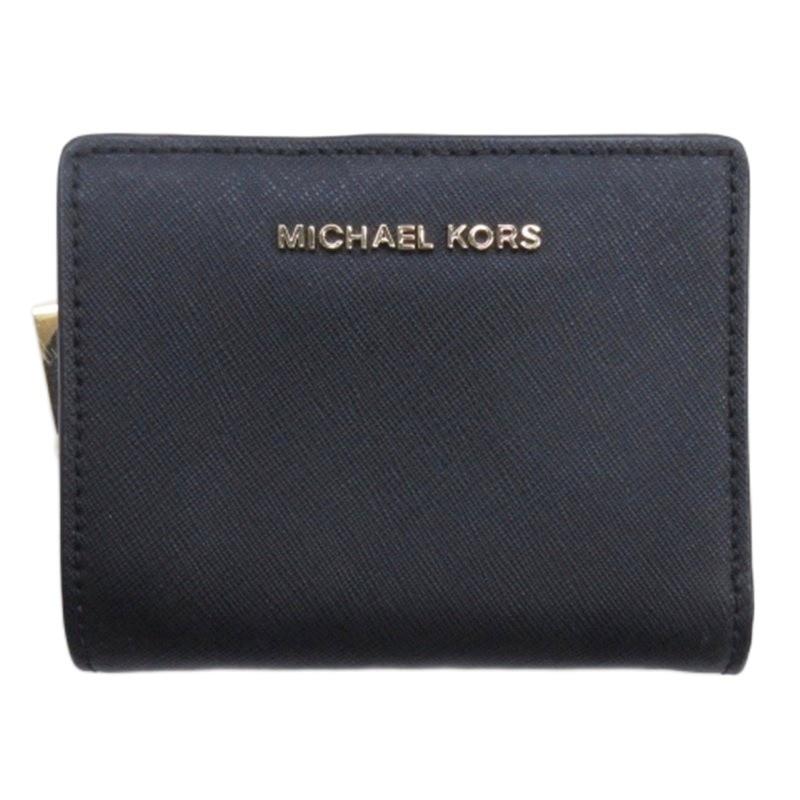 マイケルコース MICHAEL KORS 二つ折り財布 レザー ブラック □FF